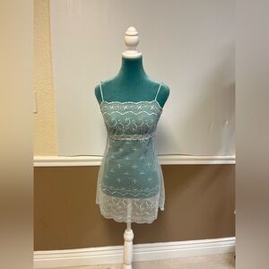 Victoria’s Secret Light Blue‎ Floral Lace Babydoll Dress – Size M